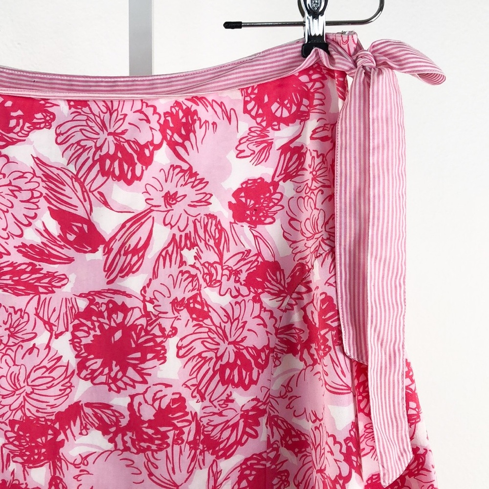 Elevenses Pink White Floral Print A Line Skirt - Picture 2 of 4